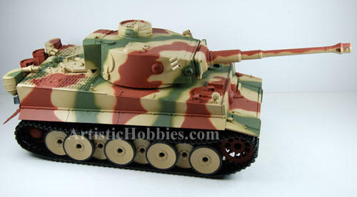 Tiger I tank shown with dark green airbrushed on