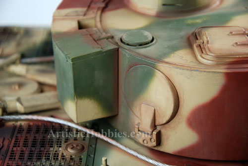 Weathering affects on sides of turret