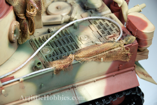 More netting on the side of the Tiger I tank.
