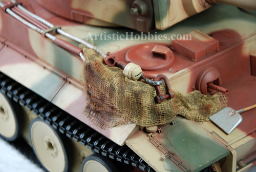 Netting on front of Tiger I tank.